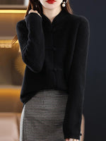 Pull en laine tricoté à col montant pour femmes - Emilia Lane