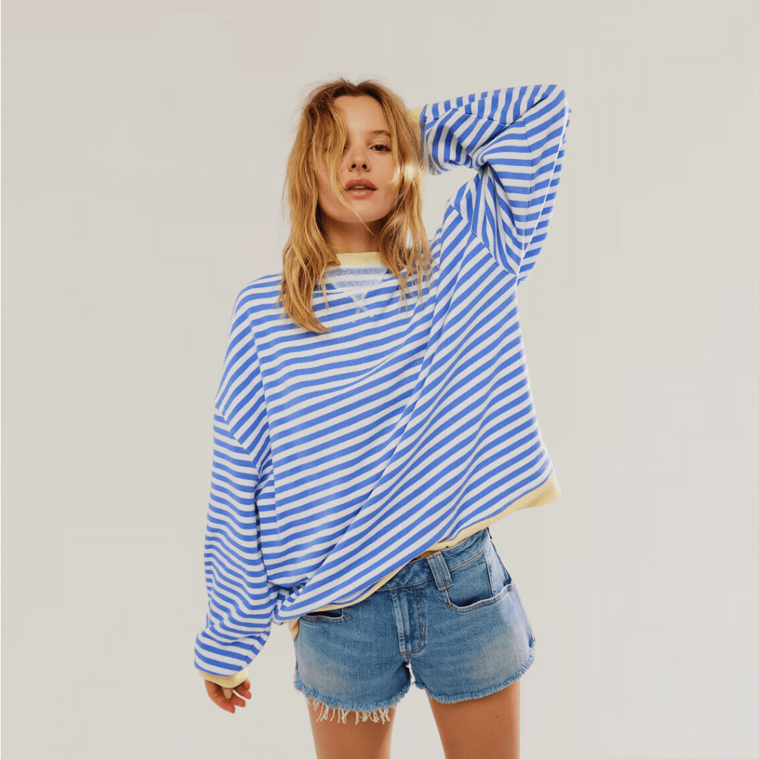 Pull oversize à rayures pour femmes - Emilia Lane