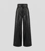 High-Waisted Wide-Leg Faux Leather Pants with Belt for Women