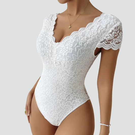 Short Sleeve Lace Bodysuit for Women