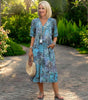 Long Dress with Short Sleeves and V-Neck for Women | Ideal for Summer