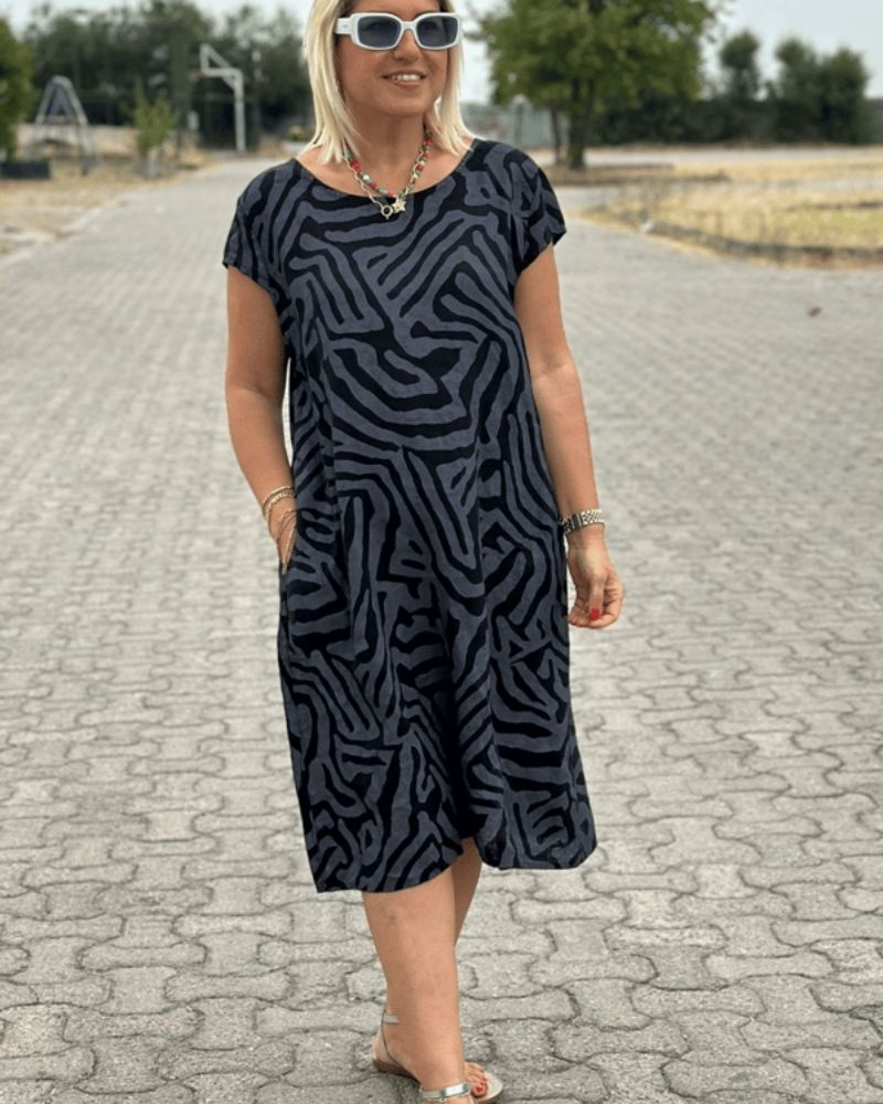 Robe d'Été Col Rond pour Femmes - Emilia Lane