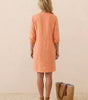 Robe Droite Femme en Lin et Coton avec Boutons et Poches - Emilia Lane