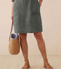 Robe Droite Femme en Lin et Coton avec Boutons et Poches - Emilia Lane