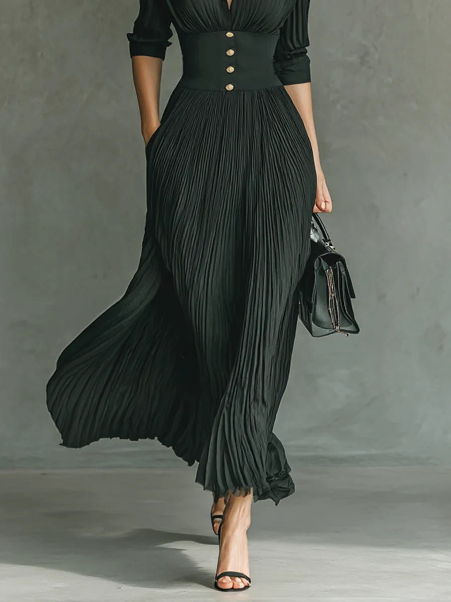 Robe élégante à taille plissée pour femmes - Emilia Lane