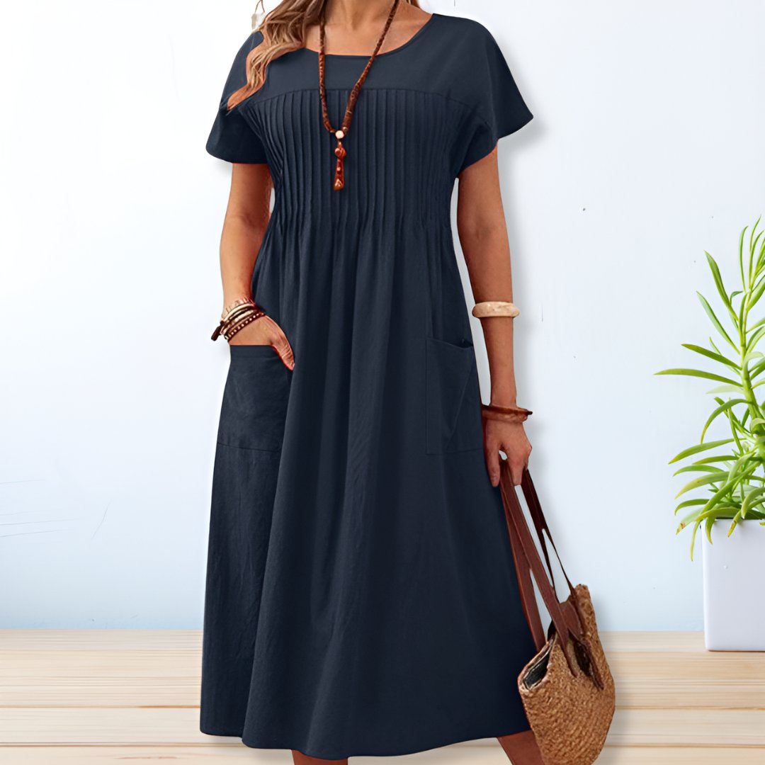 Robe en coton et lin pour femmes - Emilia Lane