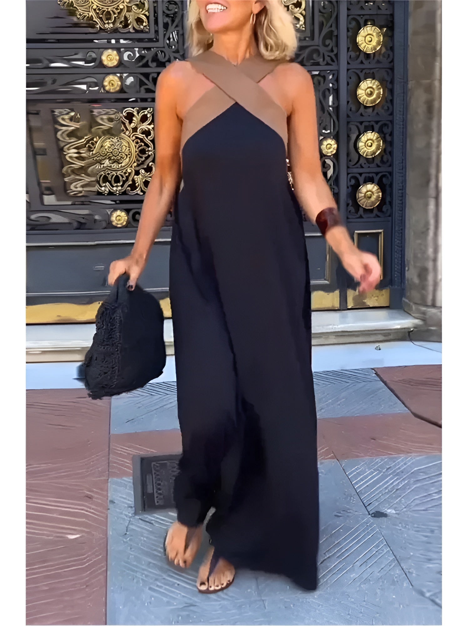 Robe Longue à Bretelles Croisées pour Femmes - Emilia Lane