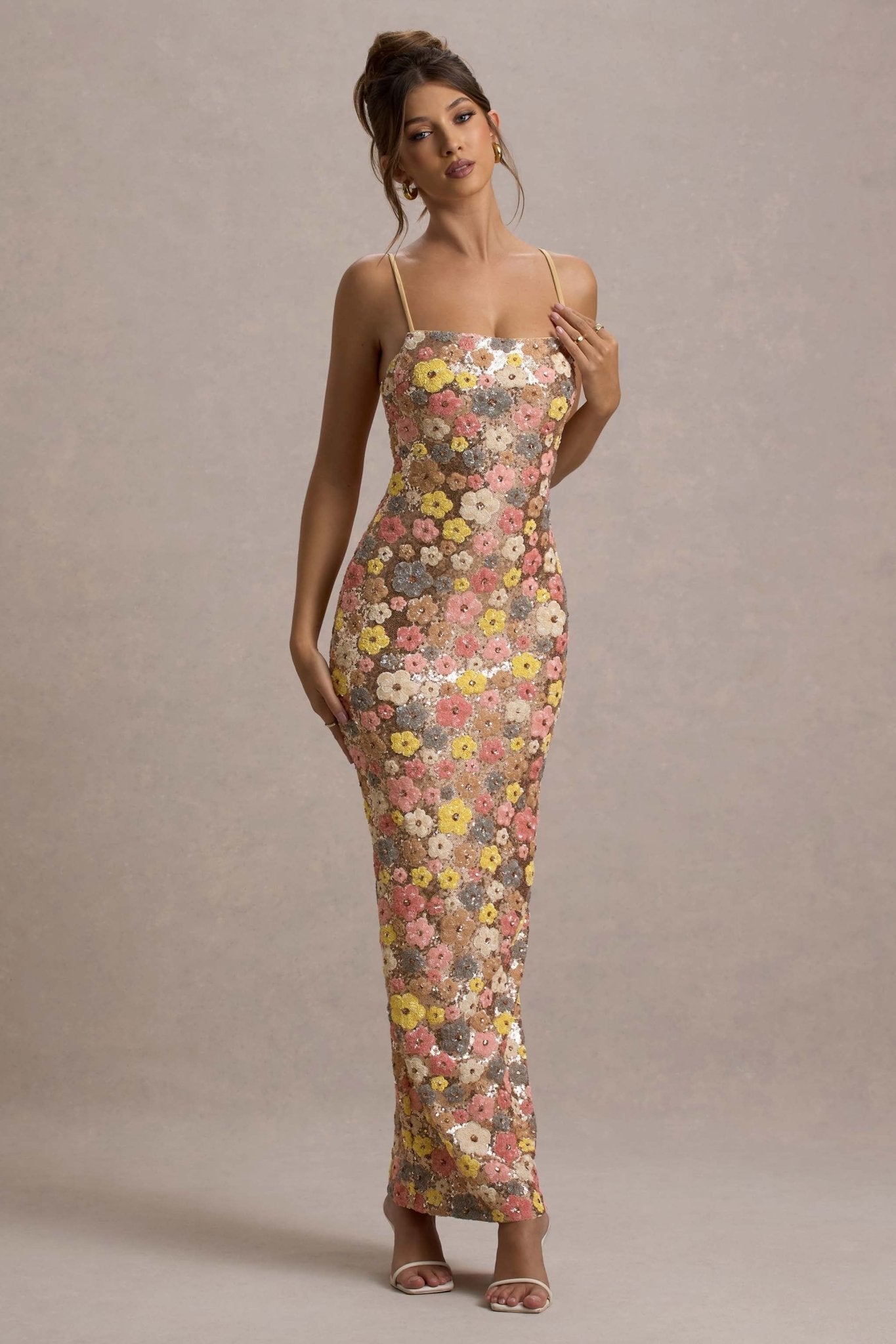 Robe Longue à Bretelles en Sequins pour Femmes - Emilia Lane