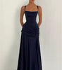Robe Longue à Encolure Carrée et Drapé Latéral pour Femme | Idéale pour l'Été - Emilia Lane