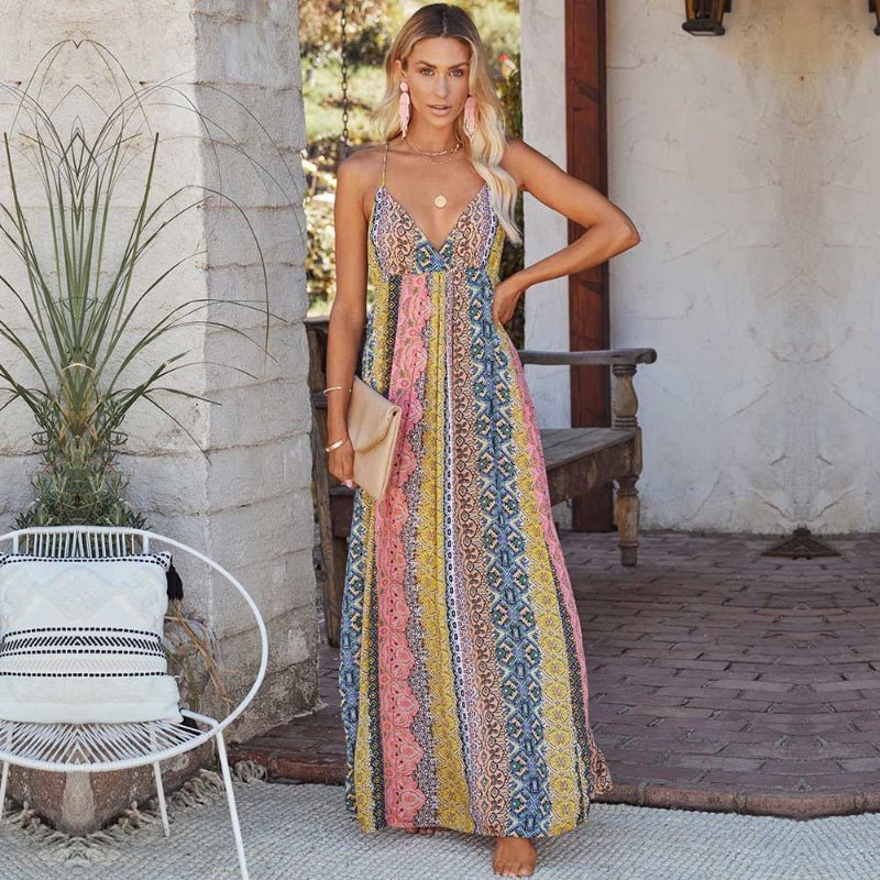 Robe longue à imprimé bohème pour femmes - Emilia Lane