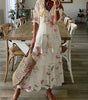 Robe Longue à Imprimé Géométrique et Manches Lanternes pour Femmes - Emilia Lane
