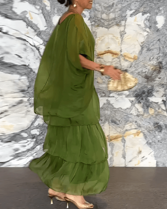 Robe Longue à Manches Chauve - Souris pour Femme | Idéale pour les Sorties - Emilia Lane