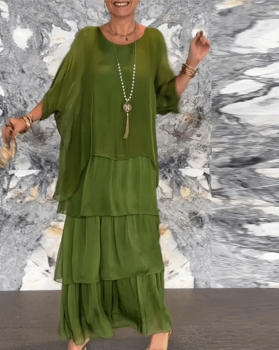 Robe Longue à Manches Chauve - Souris pour Femme | Idéale pour les Sorties - Emilia Lane