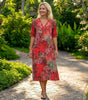 Robe Longue à Manches Courtes et Encolure en V pour Femme | Idéale pour l'Été - Emilia Lane