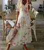 Robe longue à manches trois - quarts à motif à carreaux pour femmes - Emilia Lane