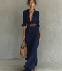 Robe Longue Asymétrique à Ceinture pour Femmes - Emilia Lane