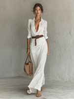 Robe Longue Asymétrique à Ceinture pour Femmes - Emilia Lane