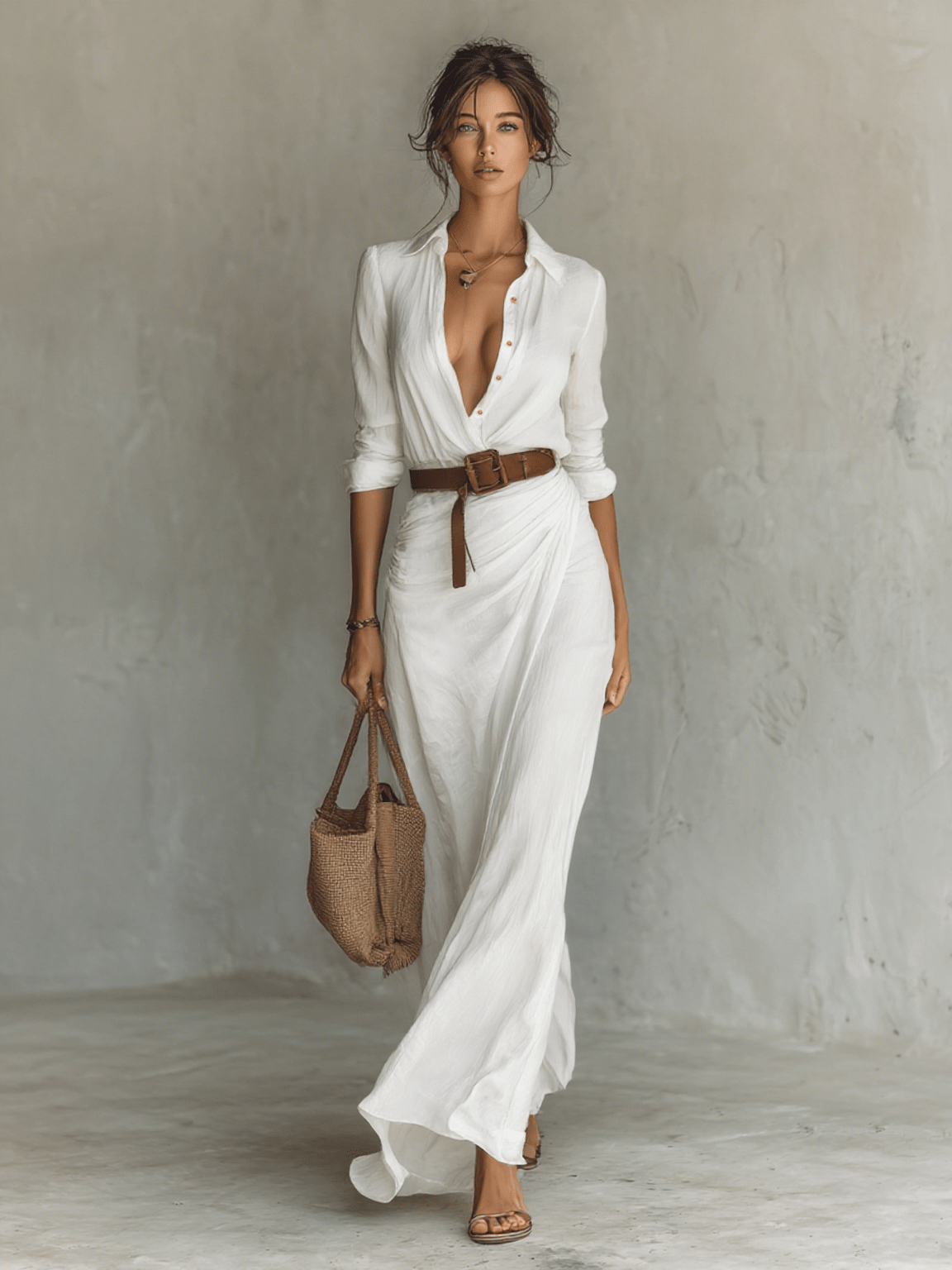 Robe Longue Asymétrique à Ceinture pour Femmes - Emilia Lane