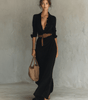 Robe Longue Asymétrique à Ceinture pour Femmes - Emilia Lane