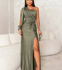 Robe Longue Asymétrique à Épaule Dénudée pour Femmes - Emilia Lane