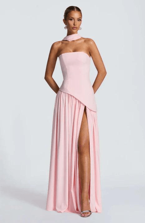 Robe Longue Asymétrique sans Bretelles pour Femme | Idéale pour les Sorties - Emilia Lane