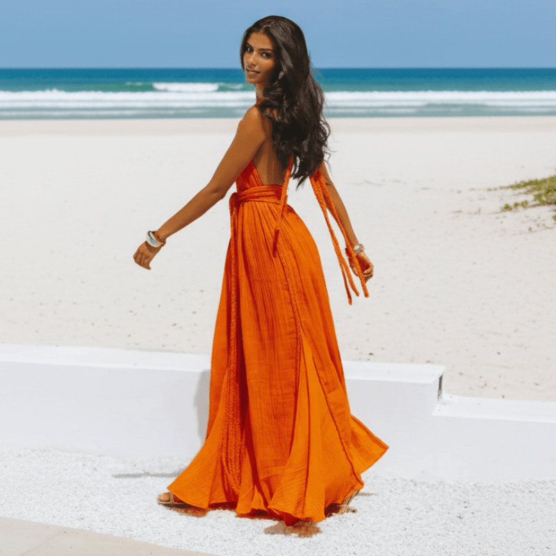 Robe longue bandage dos nu pour femmes - Emilia Lane
