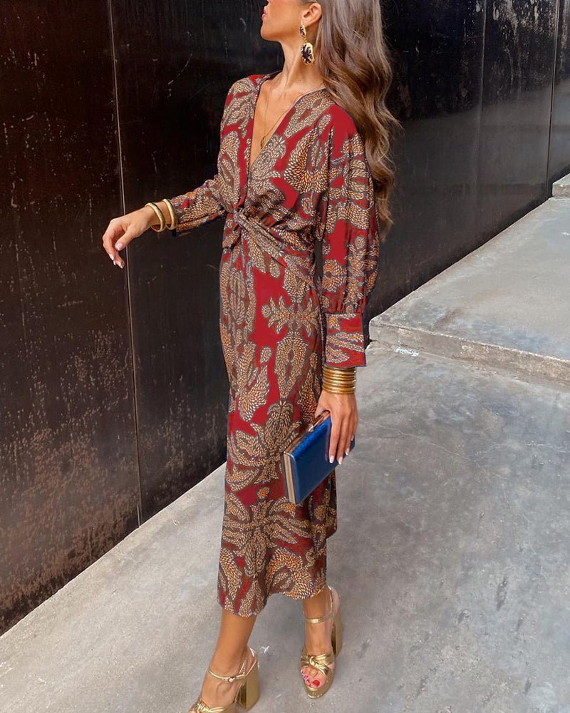 Robe Longue Drapée à Nœud pour Femme | Idéale pour les Sorties - Emilia Lane
