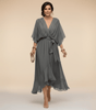 Robe Longue en Chiffon à Manches Chauve - Souris pour Femmes - Emilia Lane