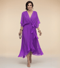 Robe Longue en Chiffon à Manches Évasées pour Femmes - Emilia Lane