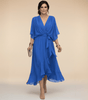 Robe Longue en Chiffon à Manches Évasées pour Femmes - Emilia Lane