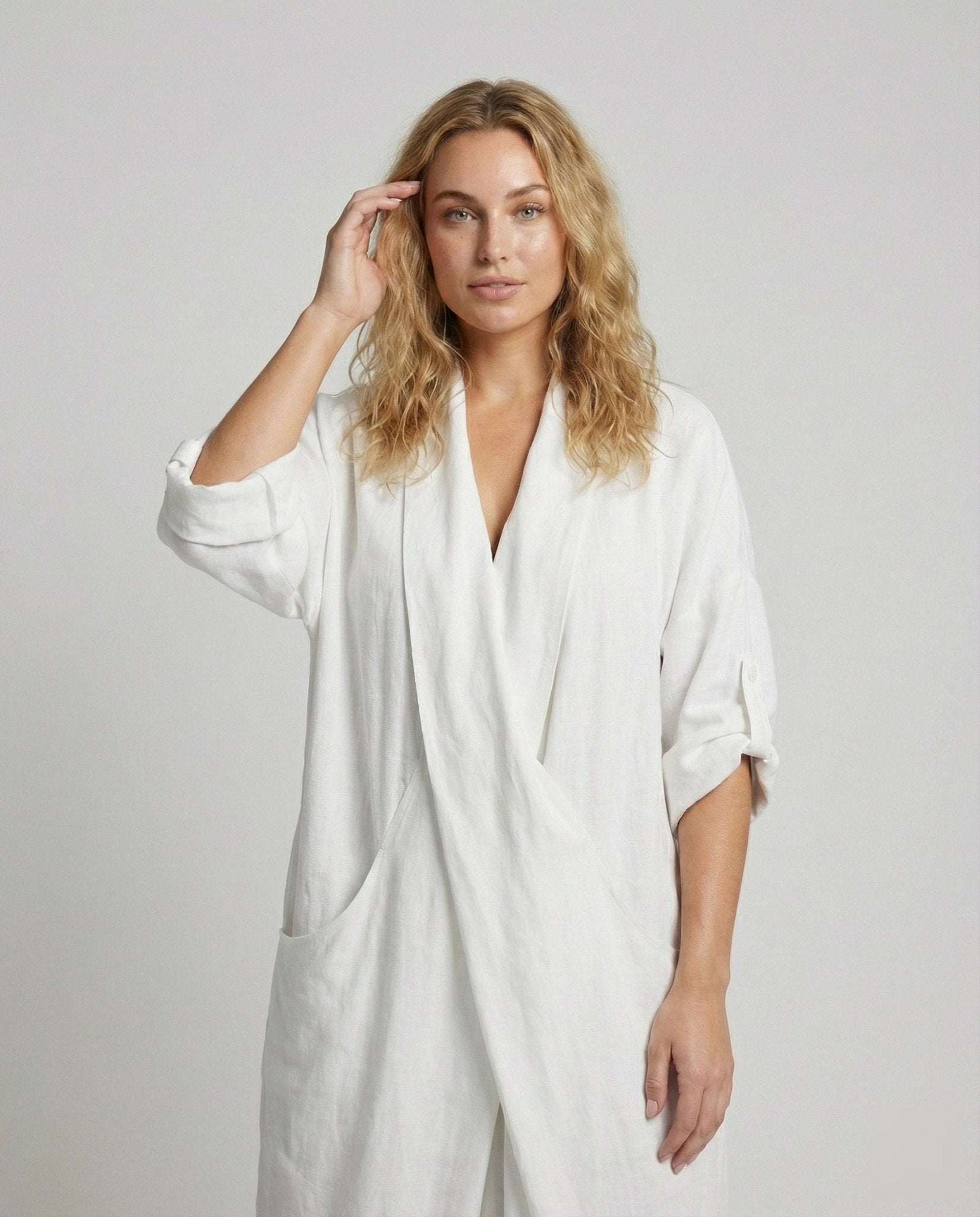 Robe Longue en Lin Moulante avec Poches pour Femme | Idéale pour les Vacances - Emilia Lane