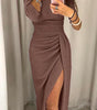 Robe Longue Fendue Off-Shoulder pour Femme | Idéale pour les Sorties - Emilia Lane