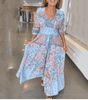 Robe Longue Imprimée à Cordon pour Femmes - Emilia Lane