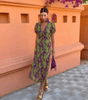 Robe Longue Imprimée à Manches Courtes pour Femmes - Emilia Lane