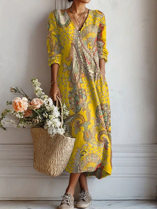 Robe Longue Imprimée à Poches pour Femmes - Emilia Lane