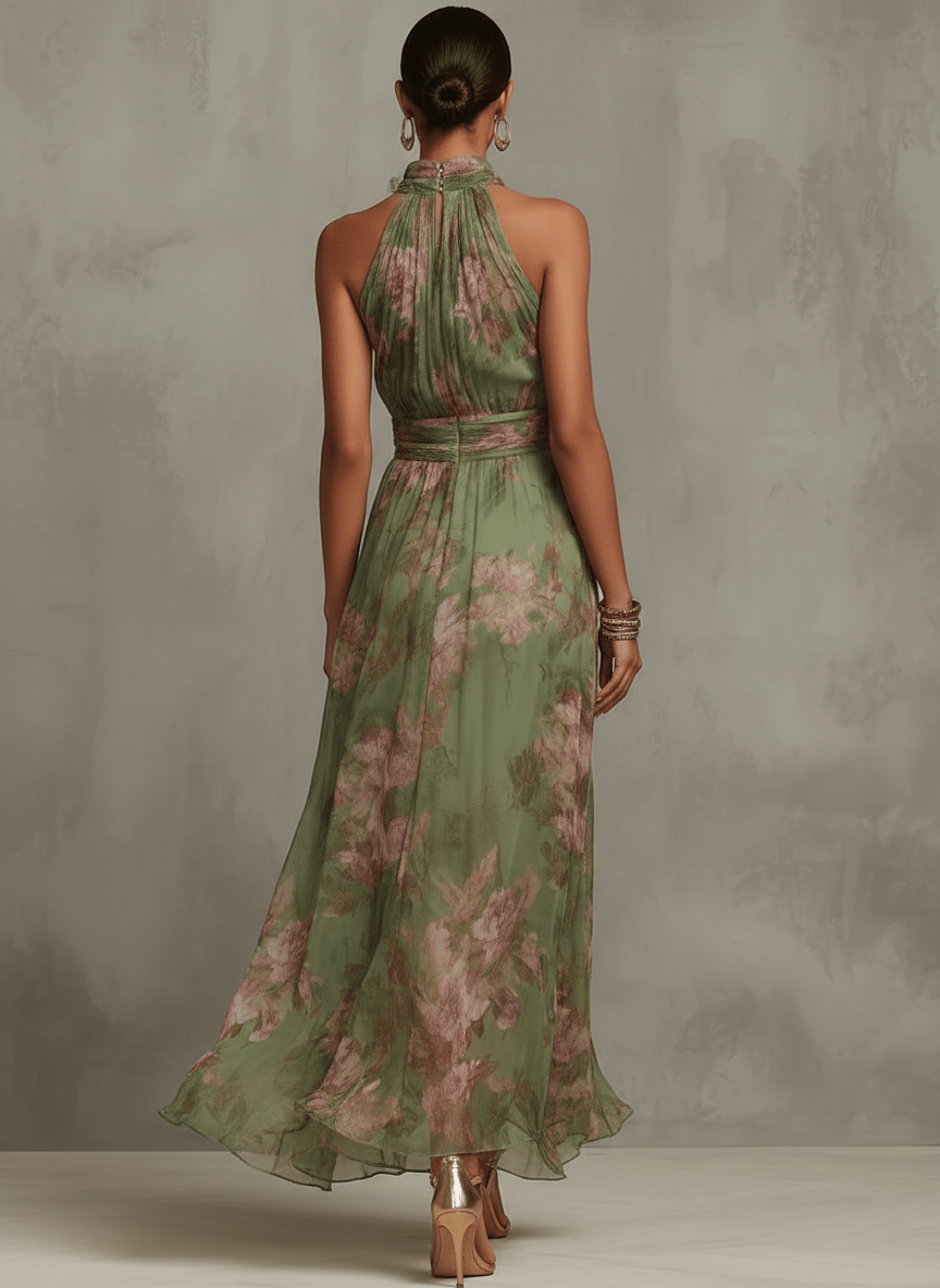 Floral Printed Long Dress for Women