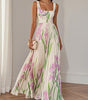 Robe longue plissée à motif floral pour femmes - Emilia Lane