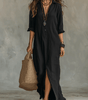 Robe Maxi à Col Chemise pour Femmes - Emilia Lane