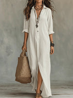 Robe Maxi à Col Chemise pour Femmes - Emilia Lane