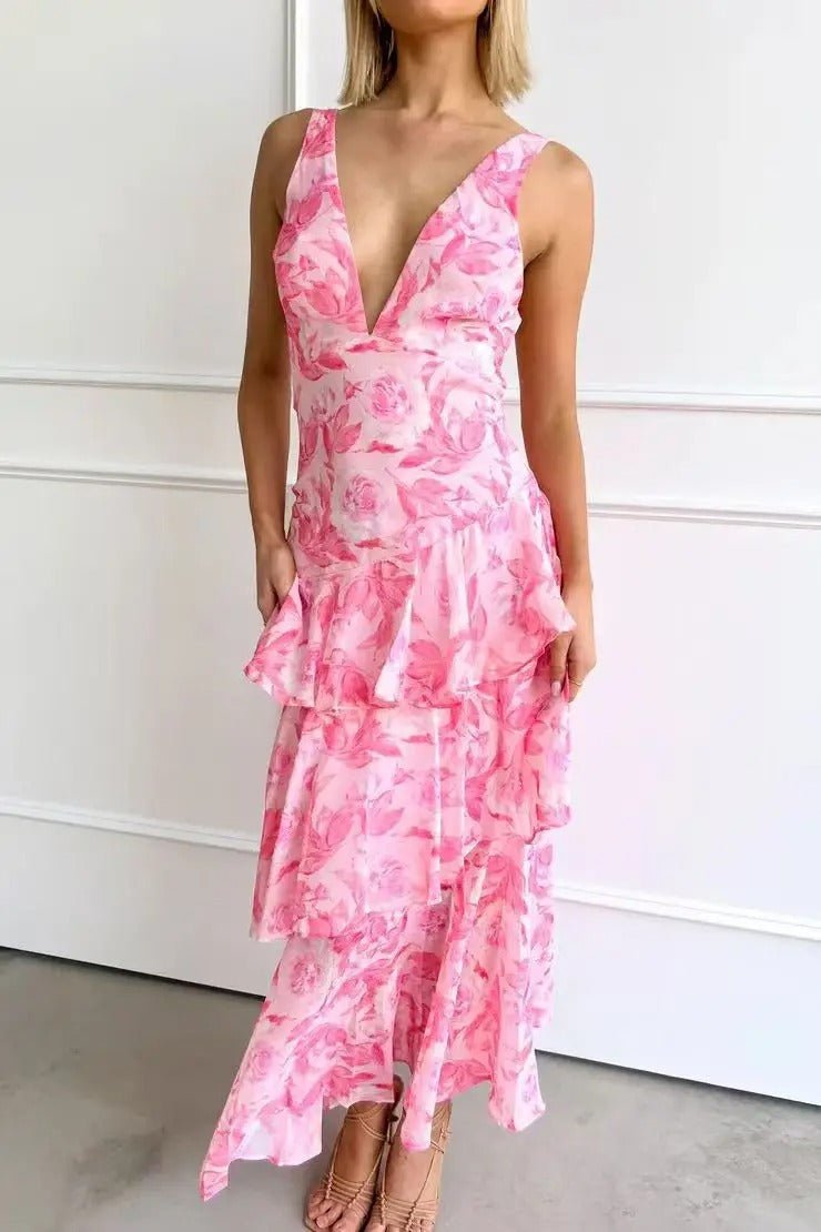 Robe Maxi en Chiffon à Volants pour Femmes - Emilia Lane