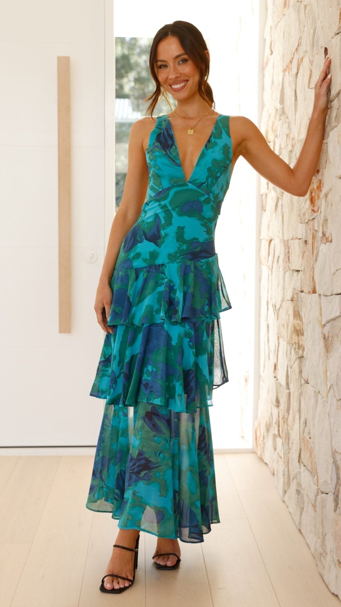 Robe Maxi en Chiffon à Volants pour Femmes - Emilia Lane