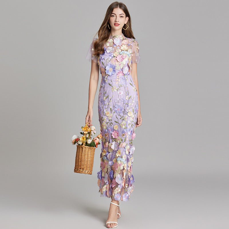 Robe Mermaid à Appliques Florales pour Femme | Idéale pour les Sorties - Emilia Lane