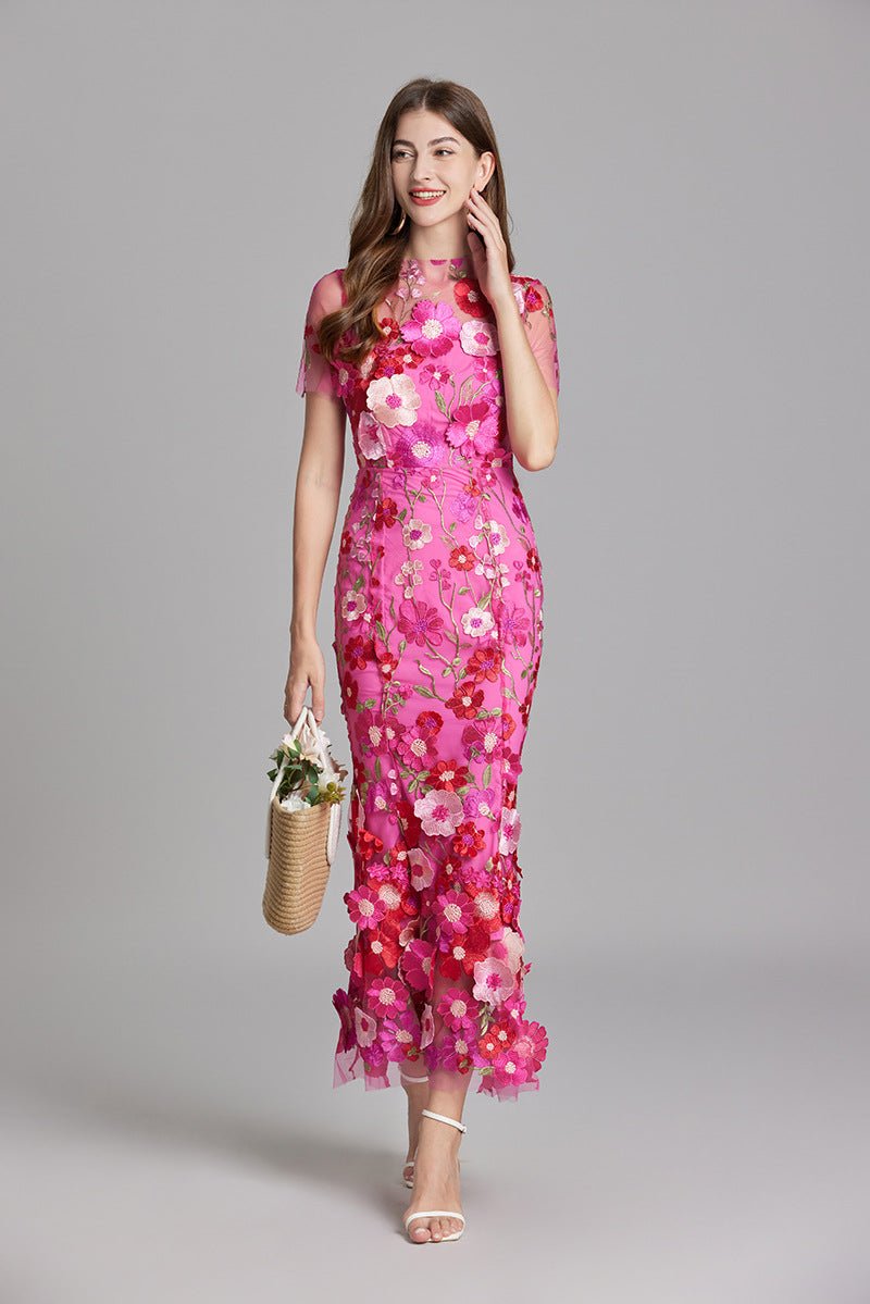 Robe Mermaid à Appliques Florales pour Femme | Idéale pour les Sorties - Emilia Lane