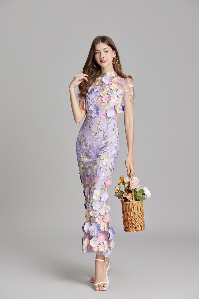 Robe Mermaid à Appliques Florales pour Femme | Idéale pour les Sorties - Emilia Lane