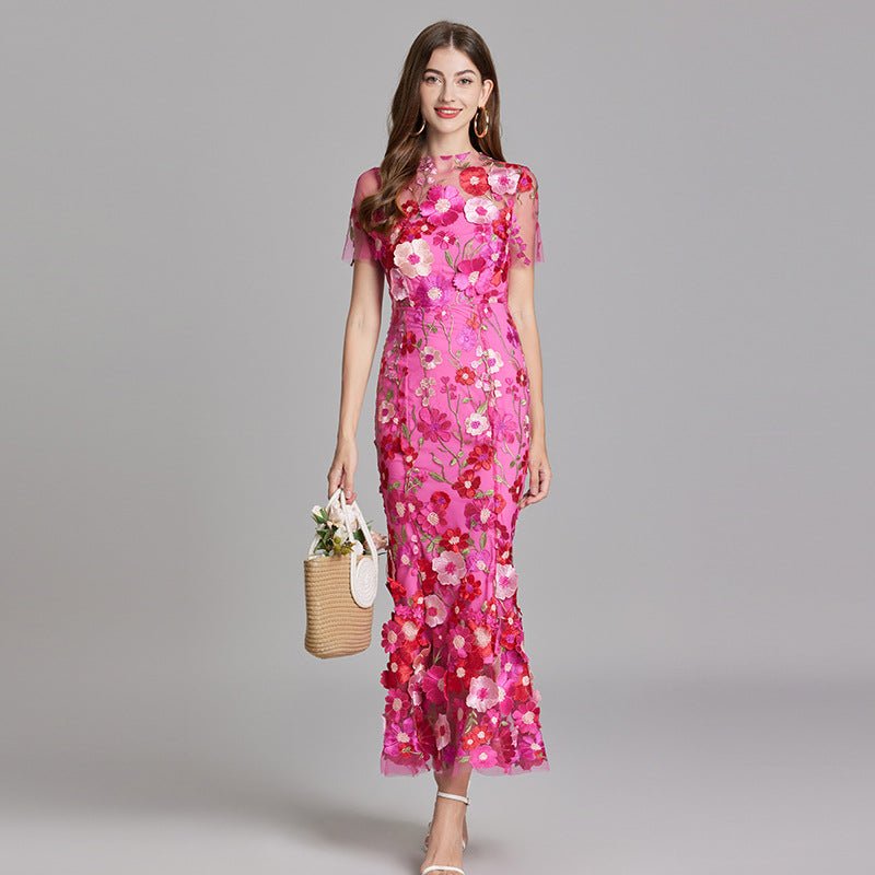 Robe Mermaid à Appliques Florales pour Femme | Idéale pour les Sorties - Emilia Lane