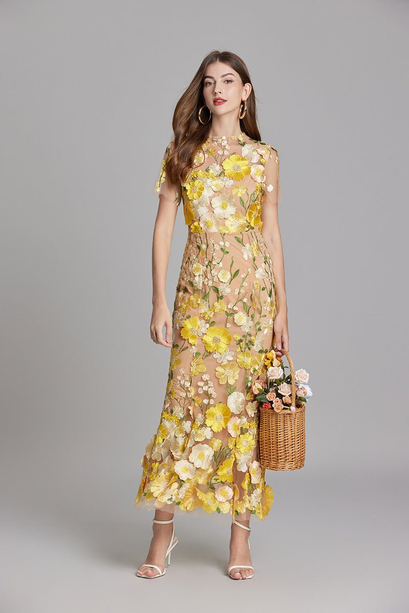 Robe Mermaid à Appliques Florales pour Femme | Idéale pour les Sorties - Emilia Lane