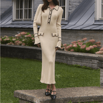 Robe mi - longue ajustée contrastée pour femmes - Emilia Lane