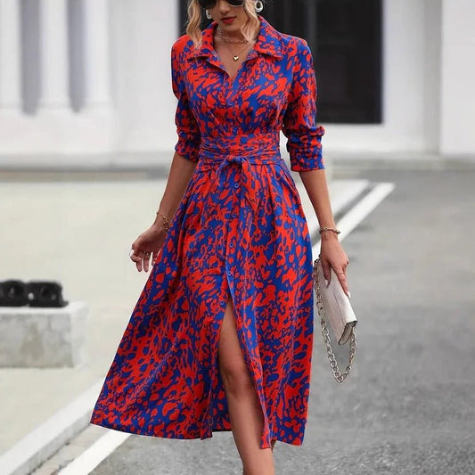 Robe mi - longue coupe évasée pour femmes - Emilia Lane