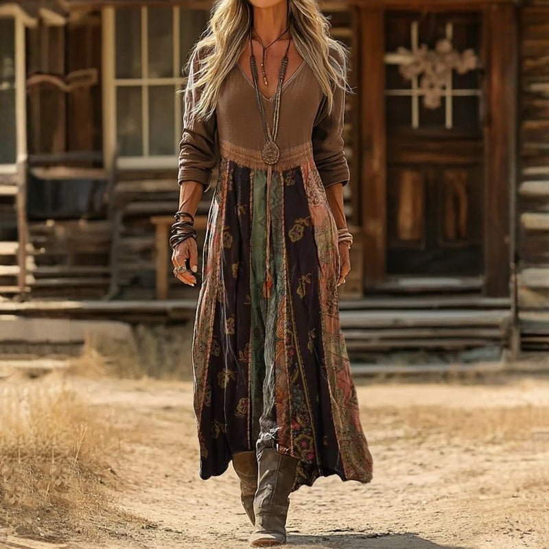 Robe mi - mollet à manches longues pour femmes - Emilia Lane