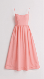 Robe Midi à Encolure Ascot et Coupe Évasée pour Femme | Idéale pour l'Été - Emilia Lane